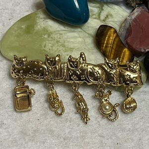 AJC Vintage Cats Brooch